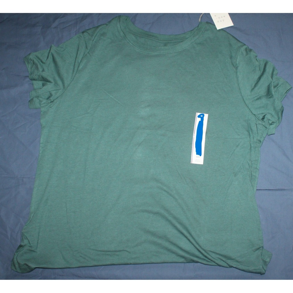 NEW - A New Day Women's T-Shirt Teal SIZE XXL Soft Stretch